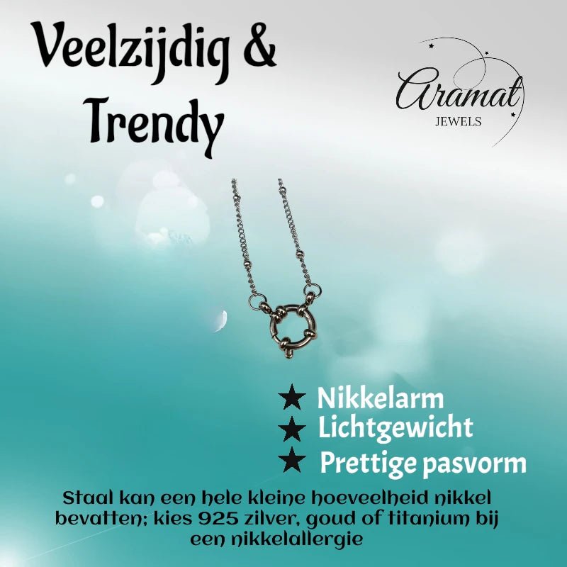 Ketting – Staal Bedelketting Bolletjes Schakel Zilverkleurig (2mm) - Aramat Jewels - Bedelketting - cadeautip
