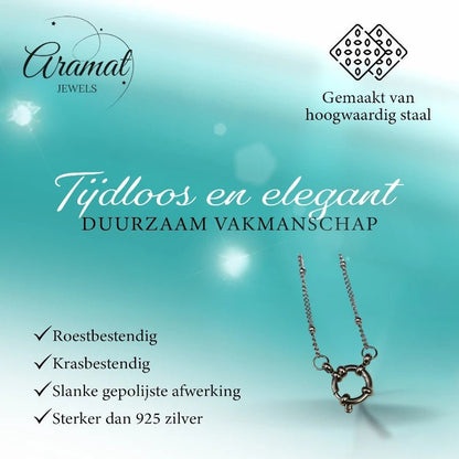 Ketting – Staal Bedelketting Bolletjes Schakel Zilverkleurig (2mm) - Aramat Jewels - Bedelketting - cadeautip