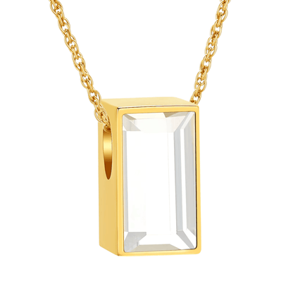 Kleine Ashanger Rechthoek met Zirkonia - Goudkleur - hang1469 - IJD33011 - Gedenkhangers kopen# - 11mm - alles - ashangers