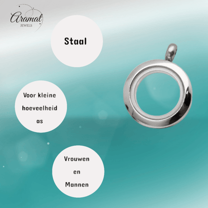 Kleine Ronde Ashanger RVS 15mm - hang1466 - Gedenkhangers kopen# - 15mm - alles - ashangers