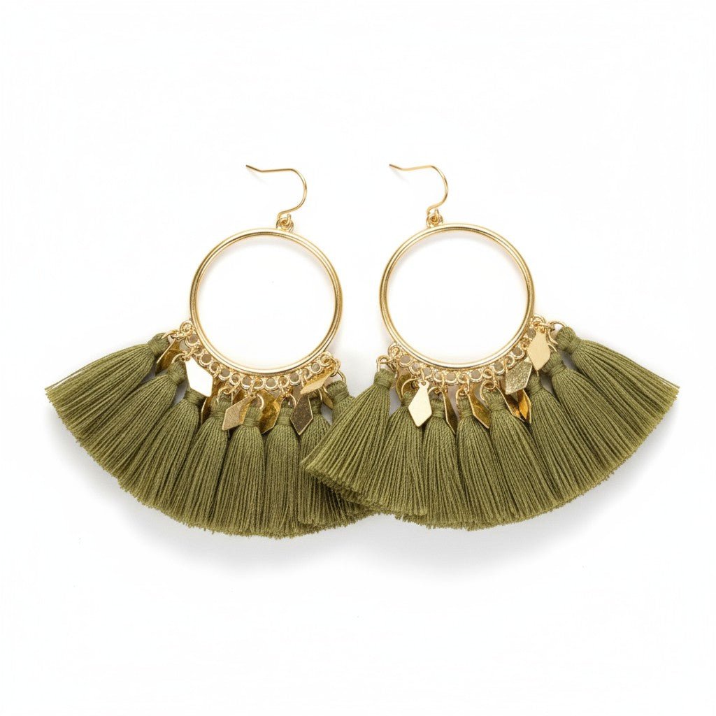 kwastjes Oorhangers met Ruitvormige Bedeltjes - Aramat Jewels - Oorhangers - cadeautip