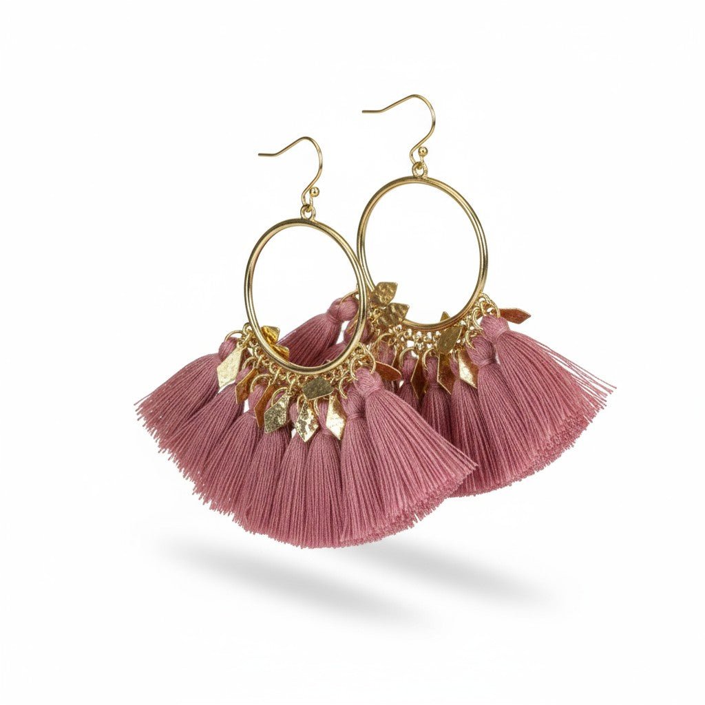 kwastjes Oorhangers met Ruitvormige Bedeltjes - Aramat Jewels - Oorhangers - cadeautip