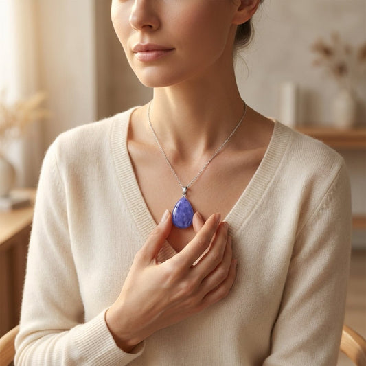 Lapis Lazuli Druppel Hanger natuursteen - Aramat Jewels - Hangers - cadeautip