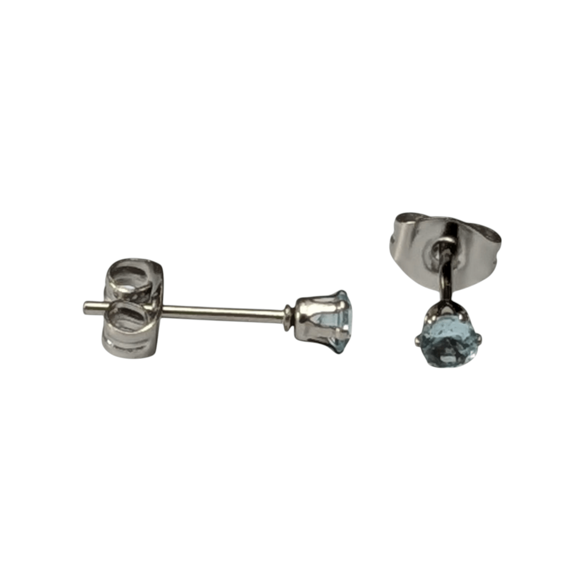 Lichtblauwe Zirkonia Oorbellen – 3mm – RVS - Aramat Jewels - Oorbellen - cadeautip