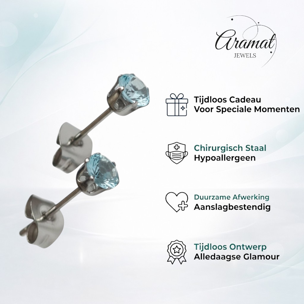 Light Blue Zirconia Earrings