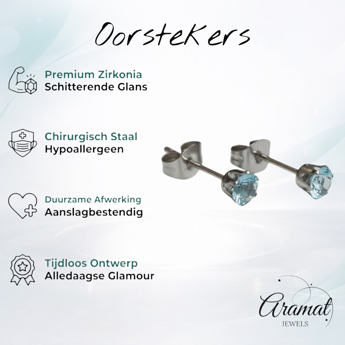 Light Blue Zirconia Earrings