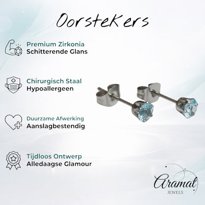 Light Blue Zirconia Earrings
