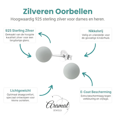 Lichtgrijze Zilveren Parel Oorbellen - Aramat Jewels - Oorbellen - cadeautip