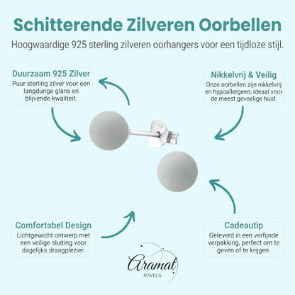 Lichtgrijze Zilveren Parel Oorbellen - Aramat Jewels - Oorbellen - cadeautip