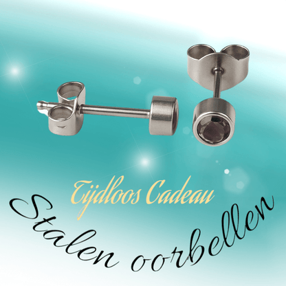 Lila kristal oorstekers – 4mm zilver RVS - Aramat Jewels - Oorbellen - cadeautip