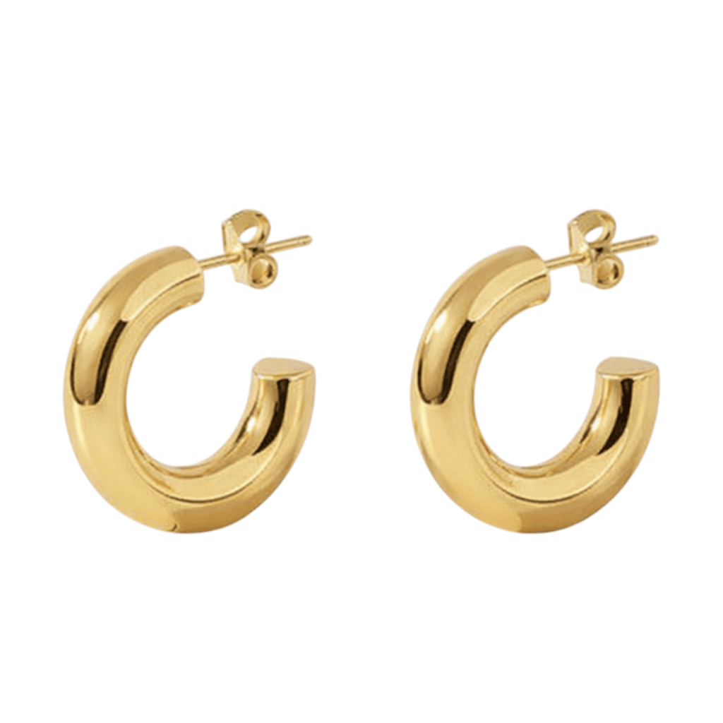 Massieve Halve Oorringen Glad RVS 25x8mm - Aramat Jewels - RVS Sieraden - Oorbellen - cadeautip