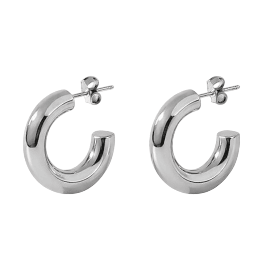 Massieve Halve Oorringen Glad RVS 25x8mm - Aramat Jewels - RVS Sieraden - Oorbellen - cadeautip