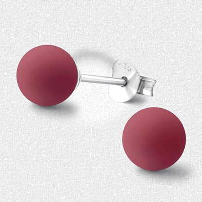 Mat Roze Parel Oorbellen - 6mm - 925 Zilver - Aramat Jewels - Oorbellen - cadeautip