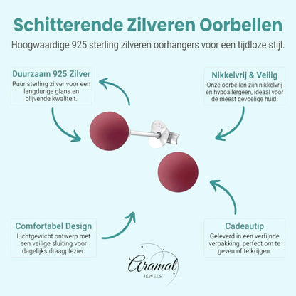 Mat Roze Parel Oorbellen - 6mm - 925 Zilver - Aramat Jewels - Oorbellen - cadeautip