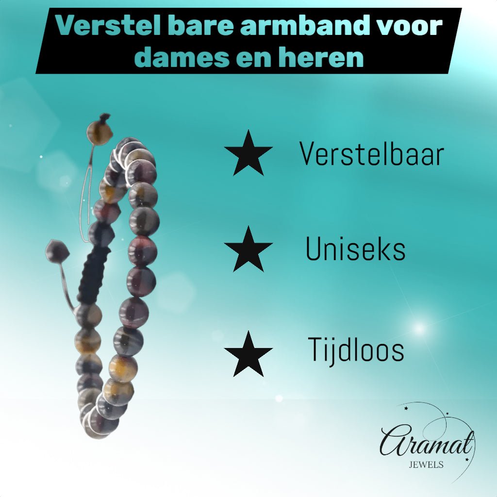 Meerkleurige Tijgeroog Armband - Aramat Jewels - Armbanden - cadeautip