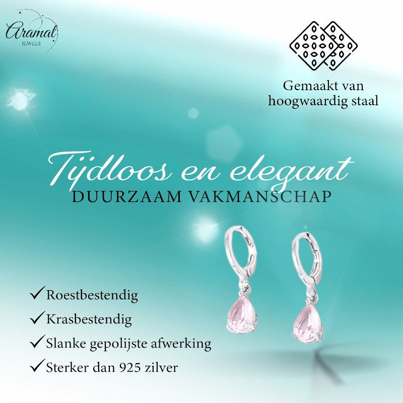 Mini Oorringetjes Meisje – Roze Zirkonia – 10mm - oor6336 - 66138 - Oorringen kopen# - 10mm - alles - cadeau