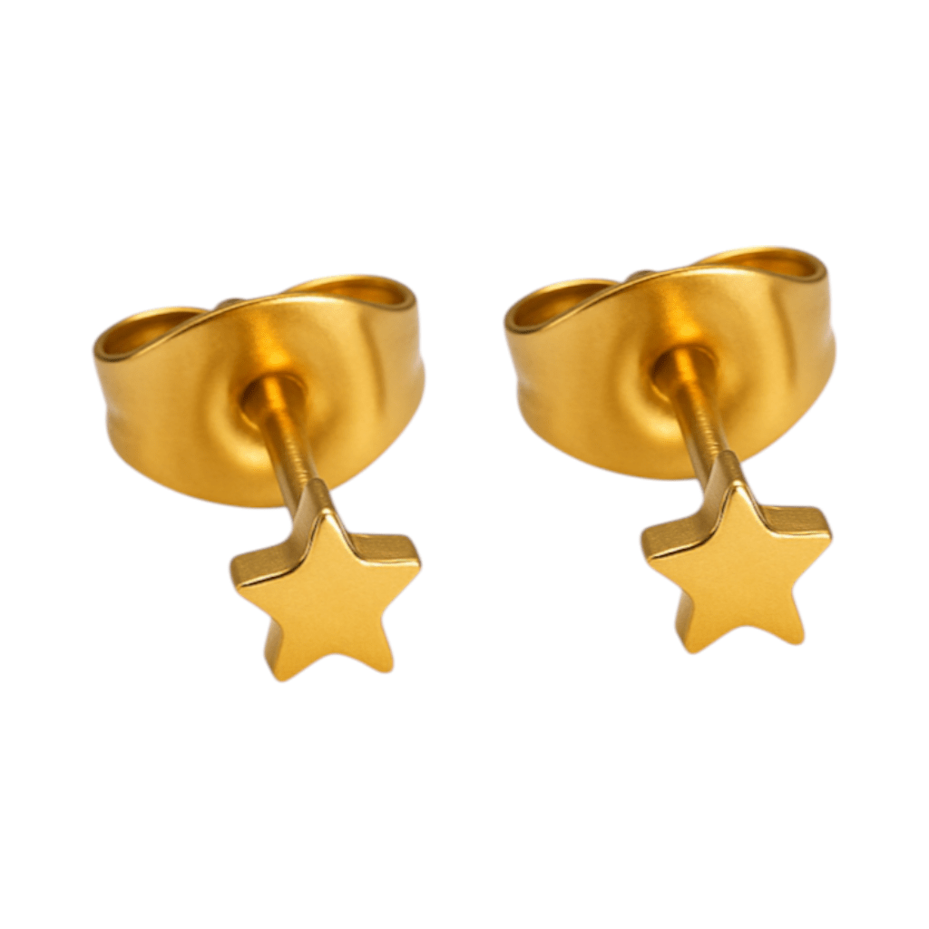 Mini ster oorstekers goudkleur staal – 3mm - Aramat Jewels - Oorbellen - cadeautip