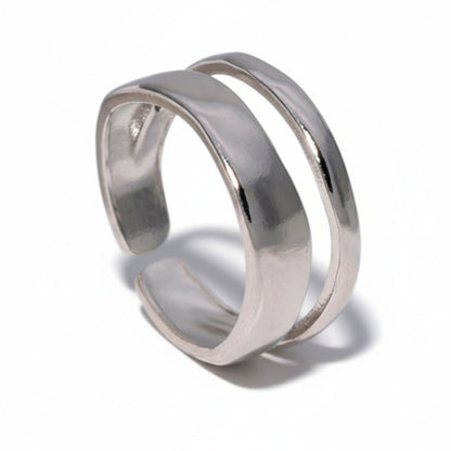 Minimalistische Open Ring Geometrisch (Verstelbaar RVS) - Aramat Jewels - Ringen - cadeautip