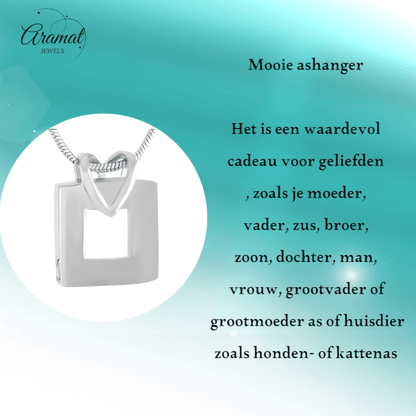 Moderne Stalen Ashanger Open Vierkant - hang298 - Gedenkhangers kopen# - 25mm - alles - ashangers