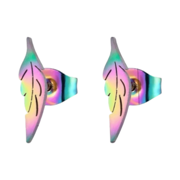 Multikleurige blad oorbellen RVS 11 mm - oor61 - Oorbellen kopen# - 11mm - alles - blad