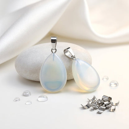 Natuursteen Hanger druppel opaliet - Aramat Jewels - Hangers - cadeautip