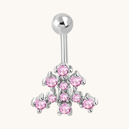 Pink Zirconia Steel Navel Piercing steel