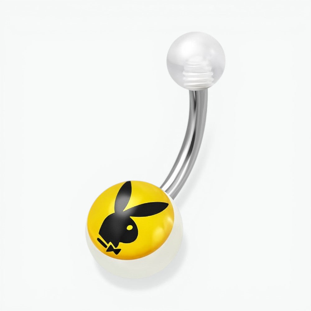 Colorful Rabbit Belly Button Piercing