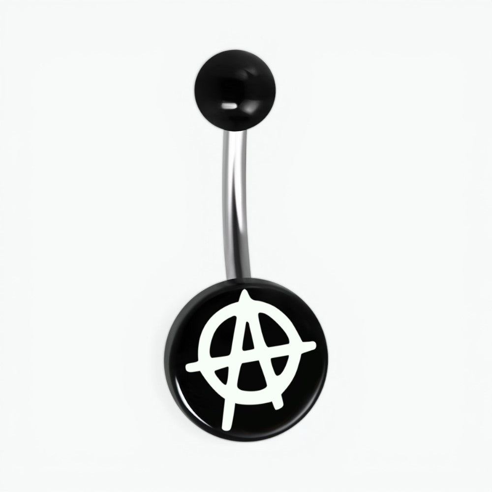 Stalen navelpiercing anarchie symbool