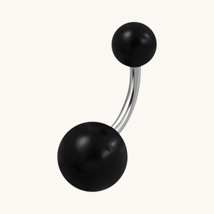 Black Acrylic Steel Navel Piercing with Steel