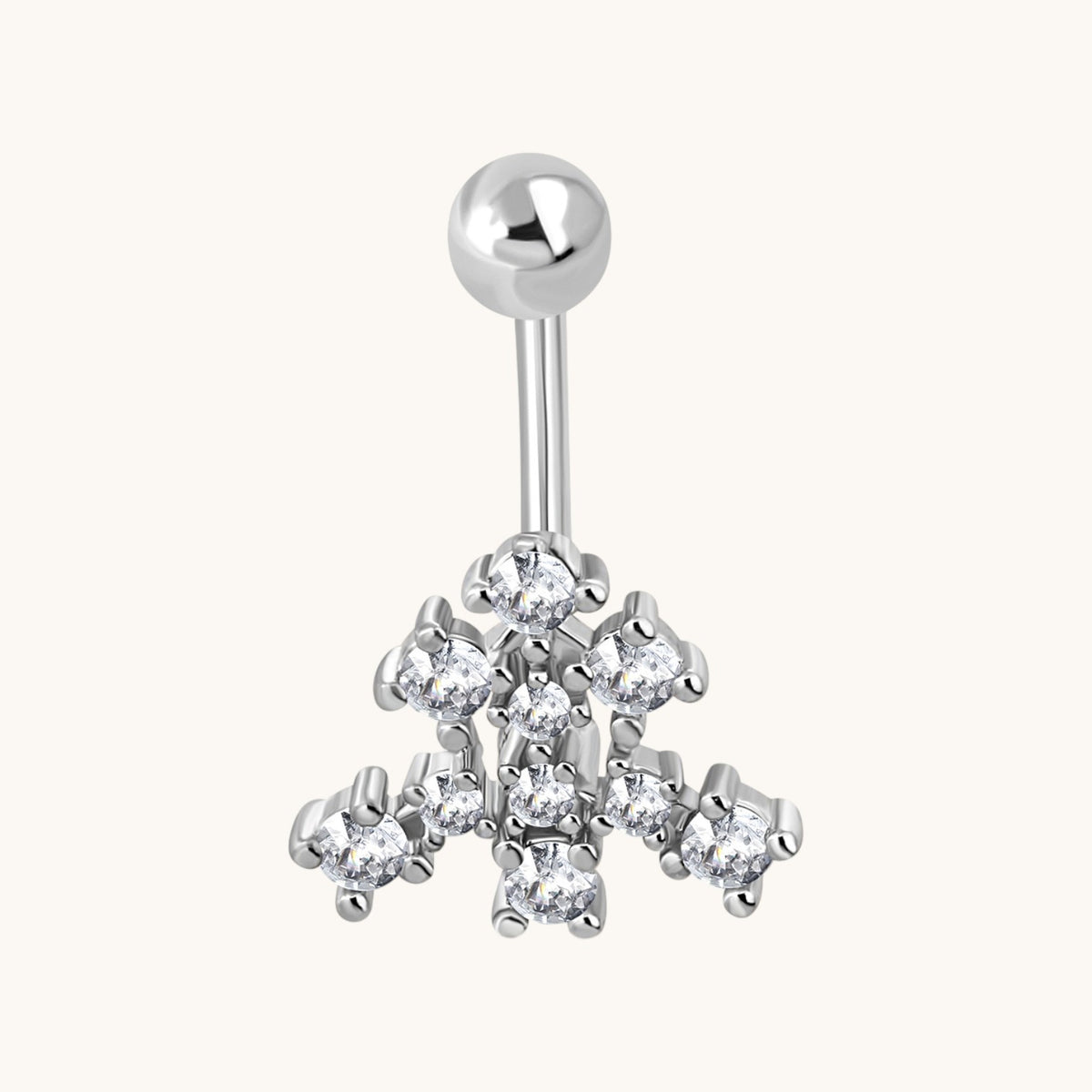 Surgical Steel Navel Piercing with Zirconia