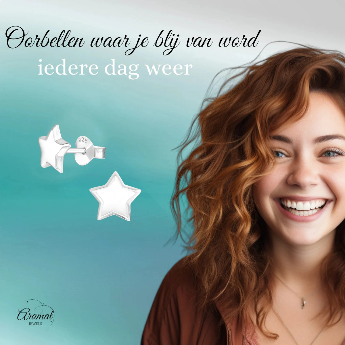 925 Sterling Zilveren Sterretjes Oorknopjes 8mm – Hoogglans Gepolijst