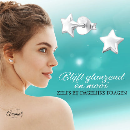 925 Sterling Zilveren Sterretjes Oorknopjes 6mm
