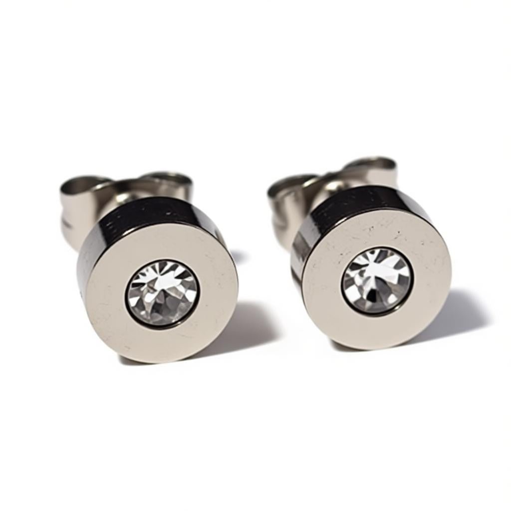 Oorbellen – RVS Transparant Kristal Zilverkleurig (7mm) - Aramat Jewels - Oorbellen - cadeautip