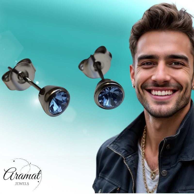 Oorbellen – Staal Lila Kristal Zilverkleurig (5mm) - Aramat Jewels - Oorbellen - cadeautip