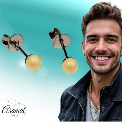 Oorbellen – Witte Bolletjes Metaal (4mm) - Aramat Jewels - Oorbellen - cadeautip