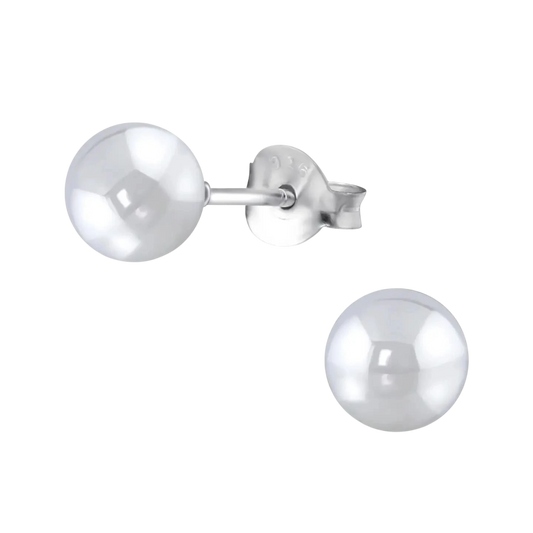 Oorbellen – Zilver Parel Lichtgrijs (6mm) - Aramat Jewels - Oorbellen - cadeautip