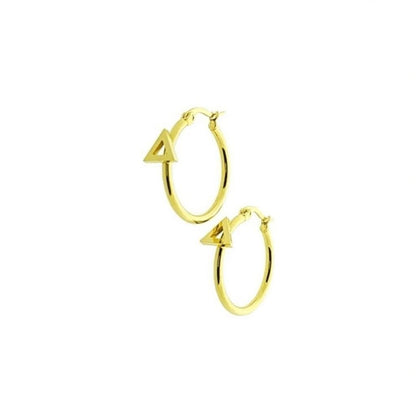 Oorringen – Staal Driehoek Goudkleurig (24mm) - Aramat Jewels - Oorringen - cadeautip
