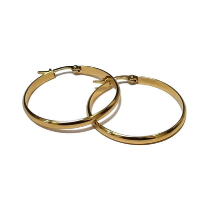 Oorringen – Staal Glad Goudkleurig (35mm) - Aramat Jewels - Oorringen - cadeautip