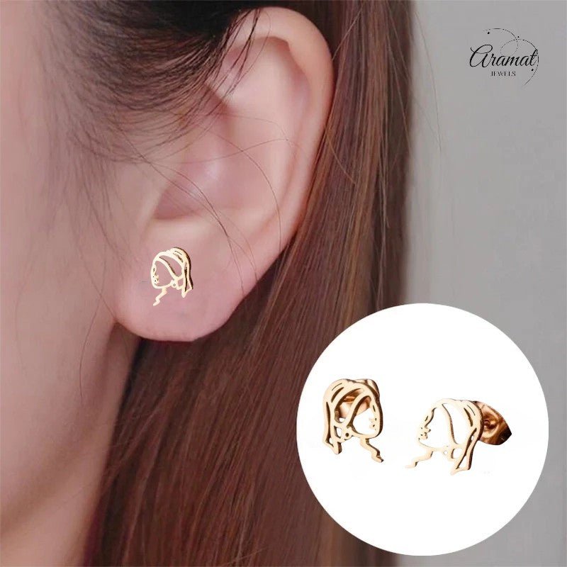 Oorstekers Meisje met de Parel – Rosékleurig RVS - oor6392 - 638456 - Oorbellen kopen# - 12mm - alles - cadeau