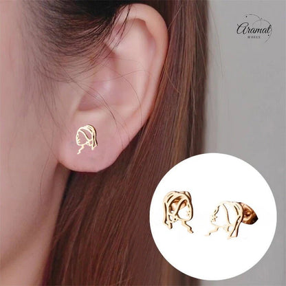 Oorstekers Meisje met de Parel – Rosékleurig RVS - oor6392 - 638456 - Oorbellen kopen# - 12mm - alles - cadeau