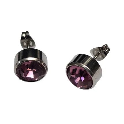 Oorstekers – Staal Kristal Licht Paars Zilverkleur (10mm) - Aramat Jewels - Oorbellen - cadeautip