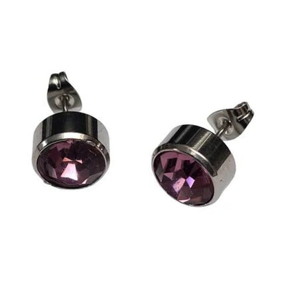 Oorstekers – Staal Kristal Licht Paars Zilverkleur (10mm) - Aramat Jewels - Oorbellen - cadeautip
