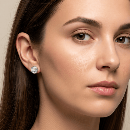 Oorstekers – Staal Kristal Transparant Zilverkleur (10mm) - Aramat Jewels - Oorbellen - cadeautip