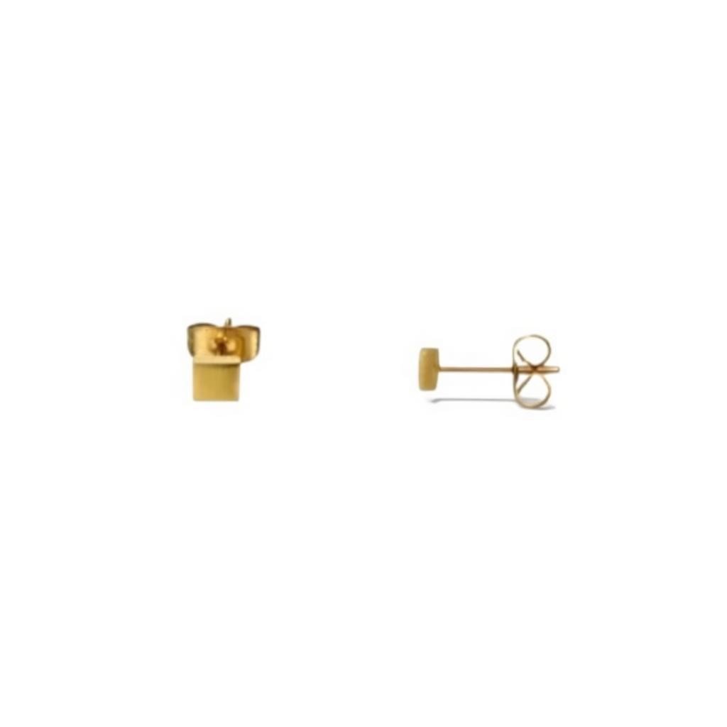 Oorstekers – Staal Vierkant Goudkleurig (3mm) - Aramat Jewels - Oorbellen - cadeautip