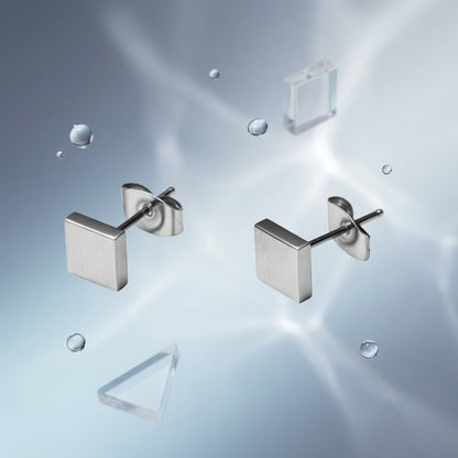 Oorstekers – Staal Vierkant Zilverkleurig (6mm) - Aramat Jewels - Oorbellen - cadeautip