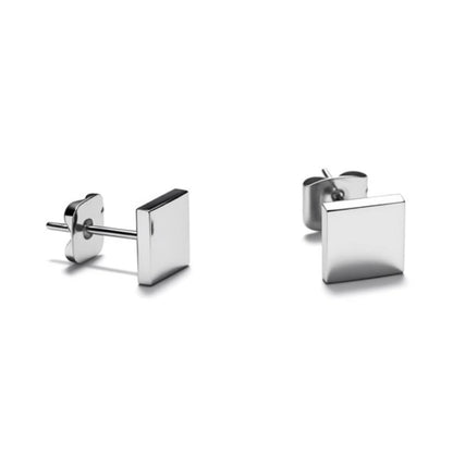 Oorstekers – Staal Vierkant Zilverkleurig (8mm) - Aramat Jewels - Oorbellen - cadeautip