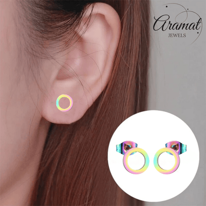 Open Cirkel Oorbellen Multikleur – 9mm - Aramat Jewels - Oorbellen - cadeautip