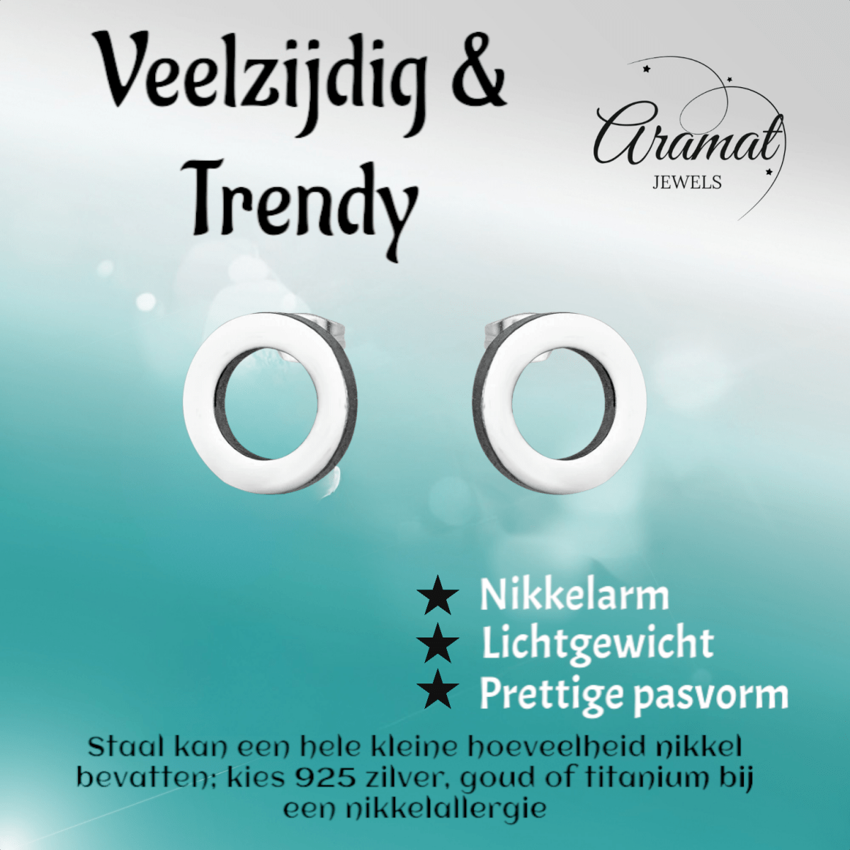 Open Cirkel Oorbellen Zilverkleur – 8mm - Aramat Jewels - Oorbellen - cadeautip
