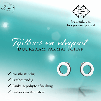 Open Cirkel Oorbellen Zilverkleur – 8mm - Aramat Jewels - Oorbellen - cadeautip