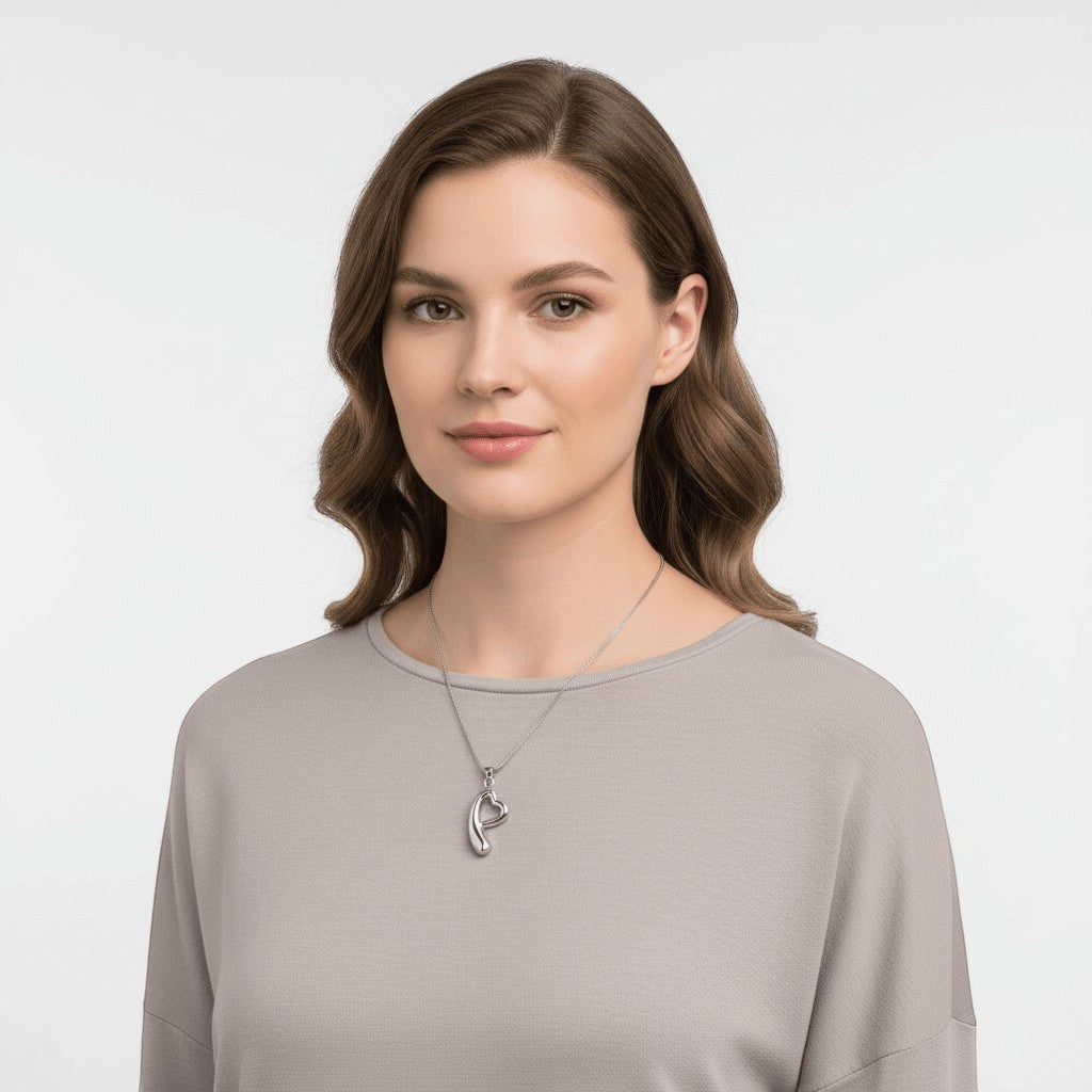 Open hart ashanger – rouwsieraad van staal - Aramat Jewels - Gedenkhangers - cadeautip